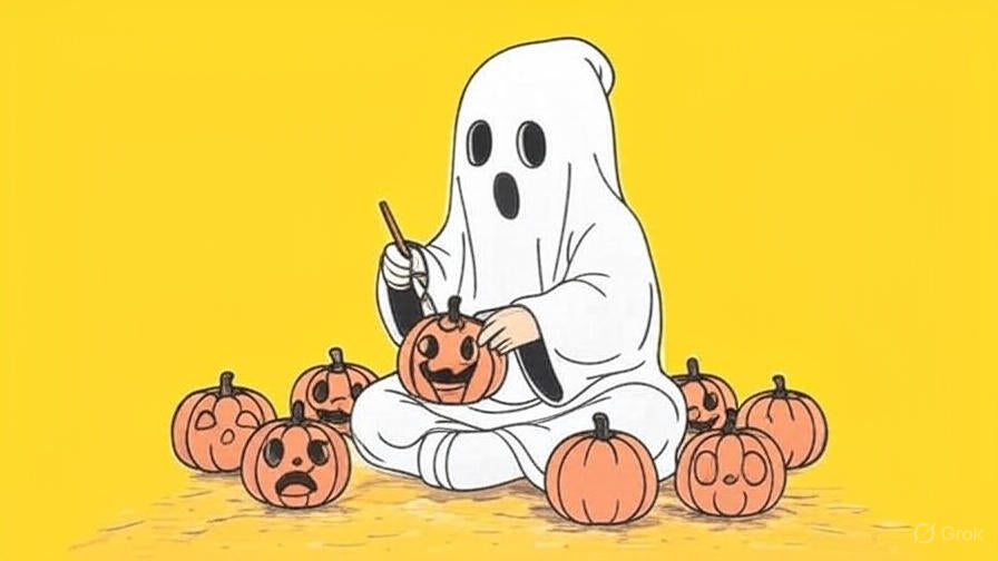 Digital art of haunted Paris with AI-imagined ghosts floating near the Eiffel Tower during Halloween 2025 viral video.