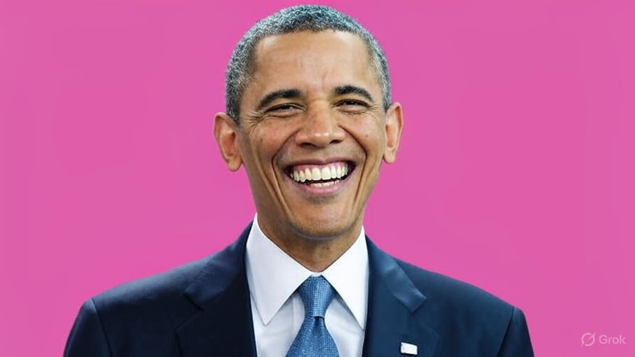 Michelle Obama posing elegantly as Barack Obama celebrates her book on X