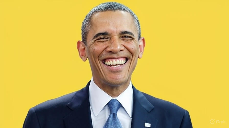 Former President Barack Obama delivering a surprise speech at Pod Save America event