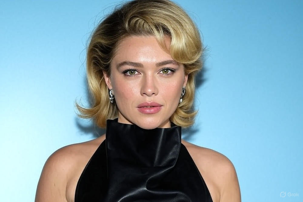 Actress Florence Pugh in interview discussing on-set safety and performance