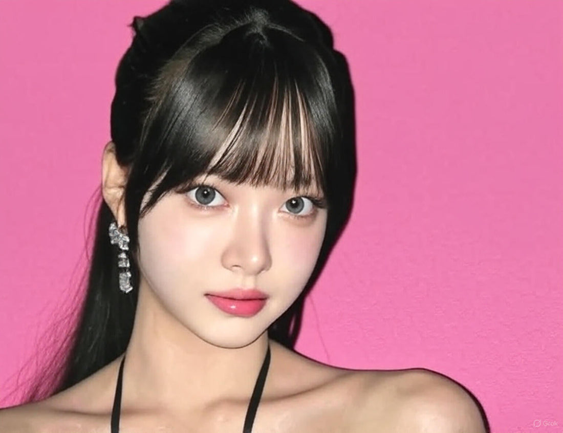 Hong Eunchae in black lace outfit during birthday tribute by Pop Base