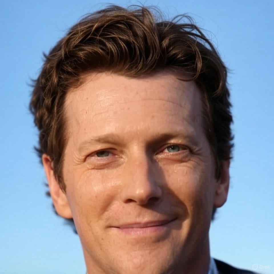 Sportacus actor Magnus Scheving smiling at red carpet event