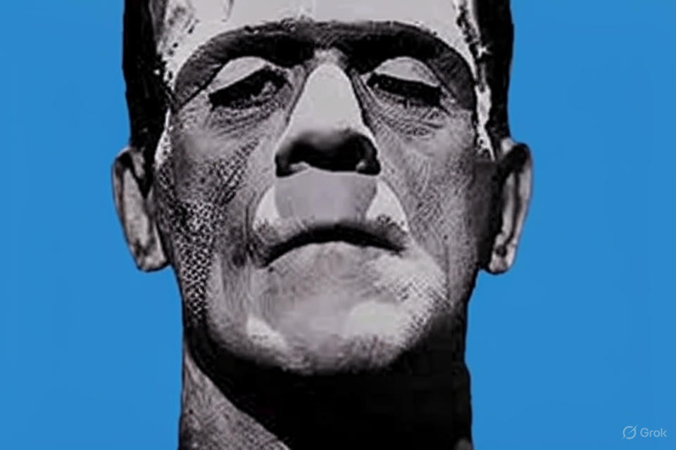 Oscar Isaac as Victor Frankenstein on set with Guillermo del Toro