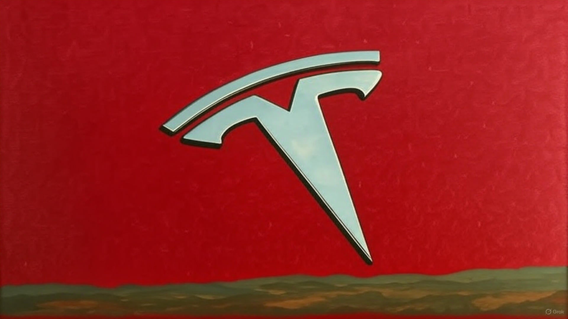 Illustration of Tesla car navigating heavy Indian traffic, symbolizing the challenge of autonomous driving in India.