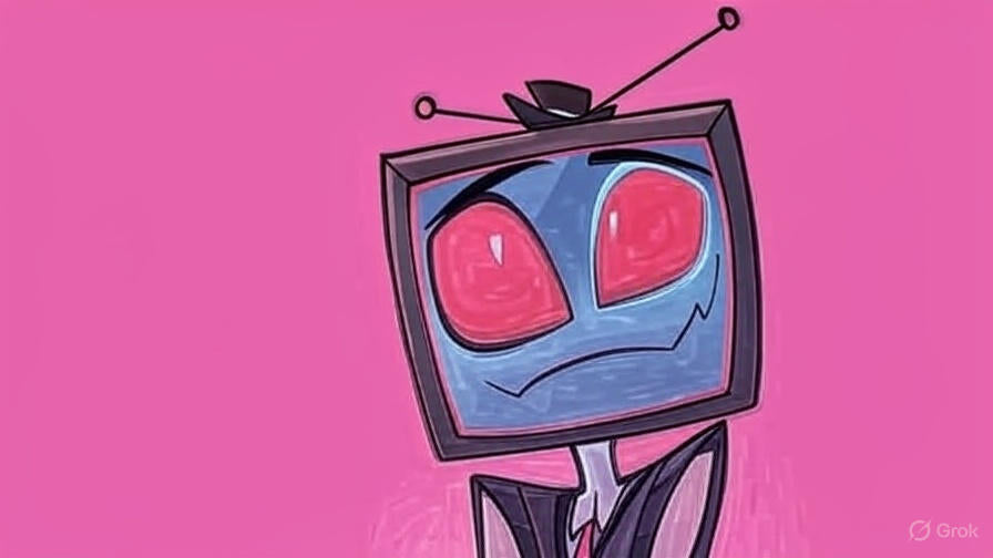 Times Square billboard takeover featuring Vox from Hazbin Hotel in 2025