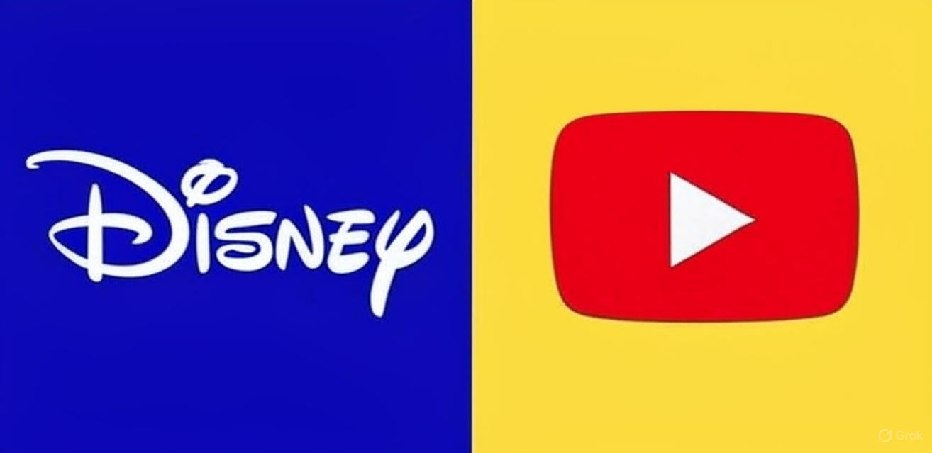 YouTube TV logo fading beside Disney and ESPN icons symbolizing streaming deal failure and channel removal